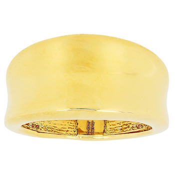 Concave Band Ring In 18K Gold Over Bronze