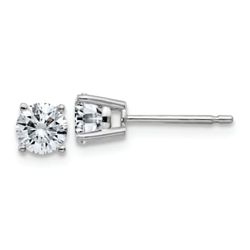 Rhodium Over 14K White Gold 3/4ct. 4.5mm Round G H I True Light
Moissanite Earrings