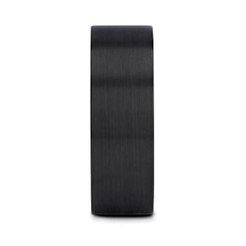 SAN BERNARDINO Brushed Finish Flat Black Titanium Men’s Wedding Band 8mm