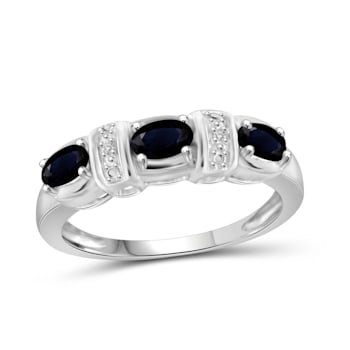 Black Sapphire Rhodium Over Sterling Silver Ring 0.80ctw