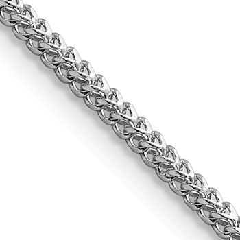 Rhodium Over 14k White Gold 1.3mm Solid Franco 22 Inch Chain