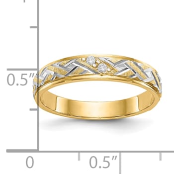 14K Yellow Gold AA Quality Ladies Wedding Band
