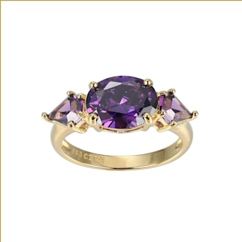 Purple Cubic Zirconia 18k Yellow Gold Over Sterling Silver February
Birthstone Ring 5.55ctw