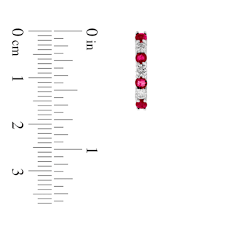 1.15ctw Ruby and Diamond Hoop Earrings in 14k White Gold
