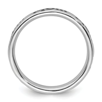 Sterling Silver Stackable Expressions Polished Enameled Mom Ring