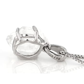 White Doubly Terminated Quartz Silver Pendant with Chain