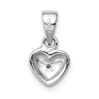 Rhodium Over Sterling Silver Polished and Satin Cubic Zirconia Heart
Children's Pendant