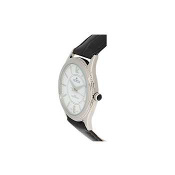 CROTON Women's Stainless Steel "Heritage" Silver Tone Watch
with Leather Strap