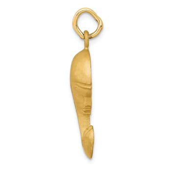 14k Yellow Gold Satin and Diamond-Cut Mother and Baby pendant