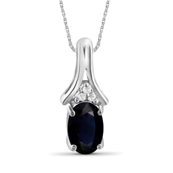 Black Sapphire Rhodium Over Sterling Silver Pendant with Chain 0.55ctw