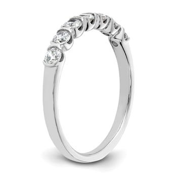 Rhodium Over 14K White Gold 7-Stone Diamond Wedding Band 0.49ctw