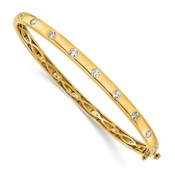 14K Yellow Gold Lab Grown Diamond VS/SI GH, Bangle Bracelet 0.792ctw