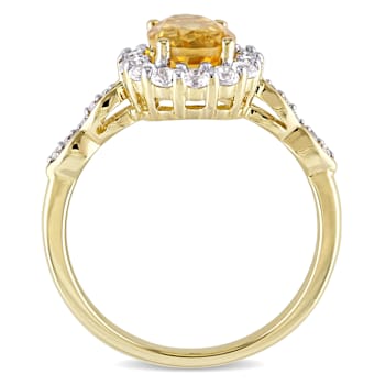 Citrine, White Topaz and Diamond 14K Yellow Gold 1.88ctw