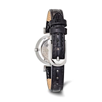 Ladies Charles Hubert Stainless Steel Black Dial Watch