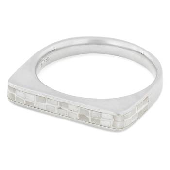 Mother-Of-Pearl Band Ring In Sterling Silver