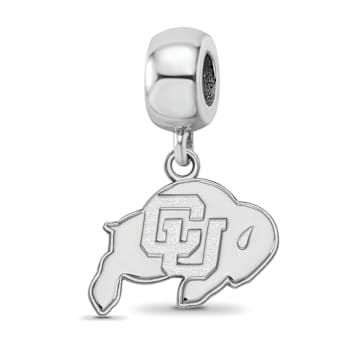 Sterling Silver Rhodium-plated LogoArt University of Colorado Small
Dangle Bead