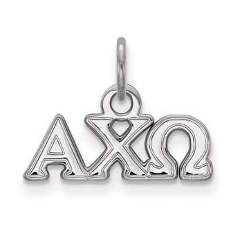 Rhodium Over Sterling Silver LogoArt Alpha Chi Omega Extra Small Pendant