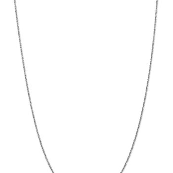 Rhodium Over 14k White Gold 1.7mm Solid Diamond-Cut Rope 24 Inch Chain