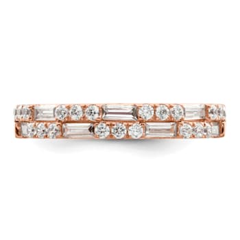 14K Rose Gold Diamond Wedding Band 1.01ctw