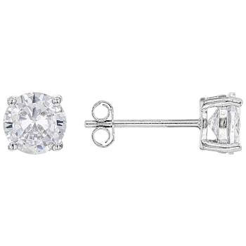 Asscher-Cut CZ Earring Set In Sterling Silver