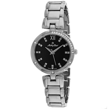 Mathey Tissot Women's Classic Black Dial Stainless Steel Watch