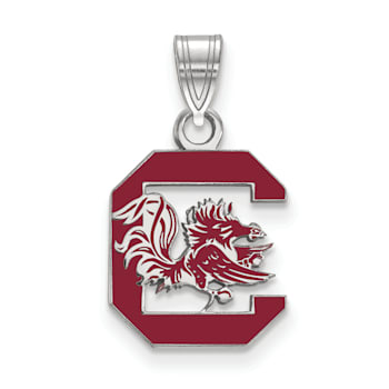 Sterling Silver Rhodium-plated LogoArt University of South Carolina
Medium Enamel Pendant