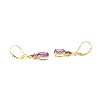 Lab Created Alexandrite Sapphire 18k Yellow Gold Over Silver June
Birthstone Earrings 3.89ctw
