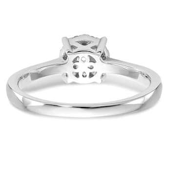 Rhodium Over 14K White Gold Lab Grown Diamond Cluster Engagement Ring 0.33ctw