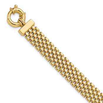 14k Yellow Gold 8.4mm Polished Fancy Link Bracelet