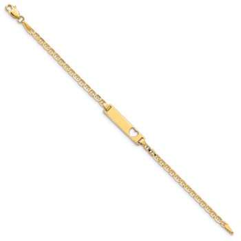 10k Yellow Gold Children's Flat Mariner Link ID Bracelet