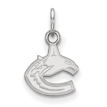 Rhodium Over Sterling Silver NHL LogoArt Vancouver Canucks Extra Small Pendant