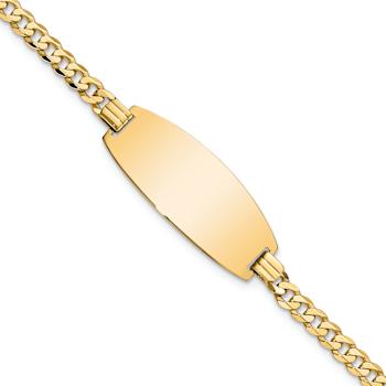 14k Yellow Gold Oval Curb Link ID Bracelet