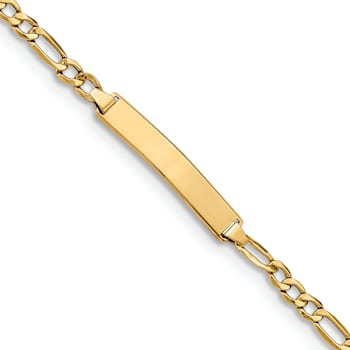14k Yellow Gold Figaro Link ID Bracelet