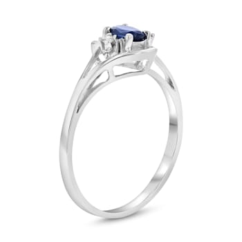 0.28ctw Sapphire and Diamond Ring in 14k White Gold