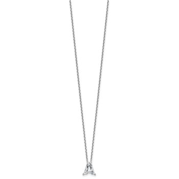 White Lab-Grown Diamond F VS 14K White Gold "A" Initial
Necklace 2.00ct