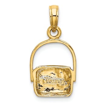 10K Yellow Gold 2D Textured Nantucket Basket Charm