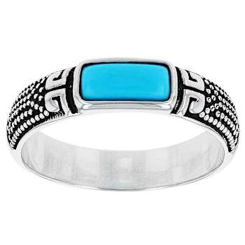 Sleeping Beauty Turquoise Band Ring In Sterling Silver
