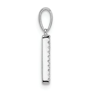 Rhodium Over 14k White Gold Diamond Letter A Initial Pendant