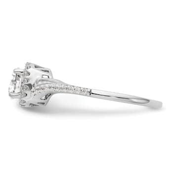 Rhodium Over 14K White Gold Lab Grown Diamond Complete Cushion Halo
Engagement Ring 0.70ctw