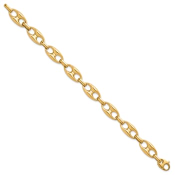 14K Yellow Gold 10mm Anchor Link 7.5 Inch Bracelet