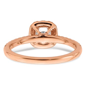 14K Rose Gold Eternal Promise Lab Grown Diamond Halo Complete Ring 0.75ctw