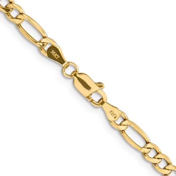 14k Yellow Gold 4.2mm Figaro Link 22 Inch Chain