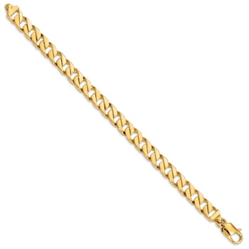14k Yellow Gold 8.5mm Hand-polished Fancy Link Bracelet