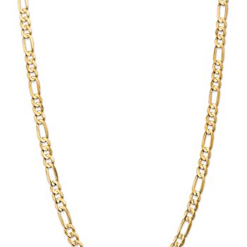14k Yellow Gold 6.75mm Solid Concave Open Figaro 20 Inch Chain