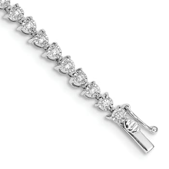 Rhodium Over 14k White Gold Diamond Bracelet