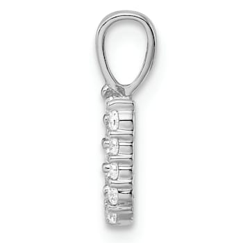 Rhodium Over 14K White Gold Lab Grown Diamond Letter U Initial Pendant