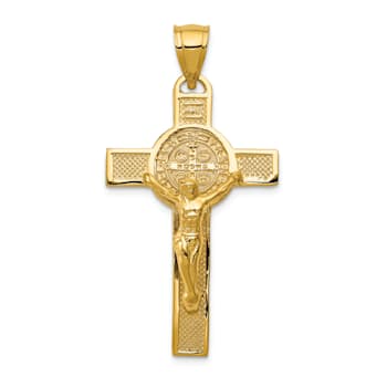14K Yellow Gold San Benito 2-Sided Crucifix Pendant