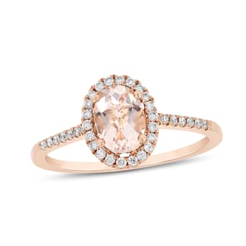 0.95cttw Diamond Morganite Ring in 14k Rose Gold