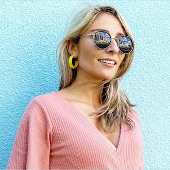 14K Yellow Gold Over Sterling Silver Small Illusion Acrylic Hoop
Earrings in Yellow