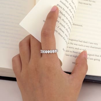 White Cubic Zirconia Platinum Over Sterling Silver Ring 3.60ctw